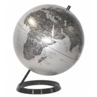 Heritage Matt Silver Ocean 30cm World Globe