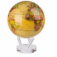 4.5" Antique Beige World Globe