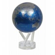 6" Cobalt Blue and Silver World Globe