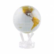 4.5" White and Gold World Globe