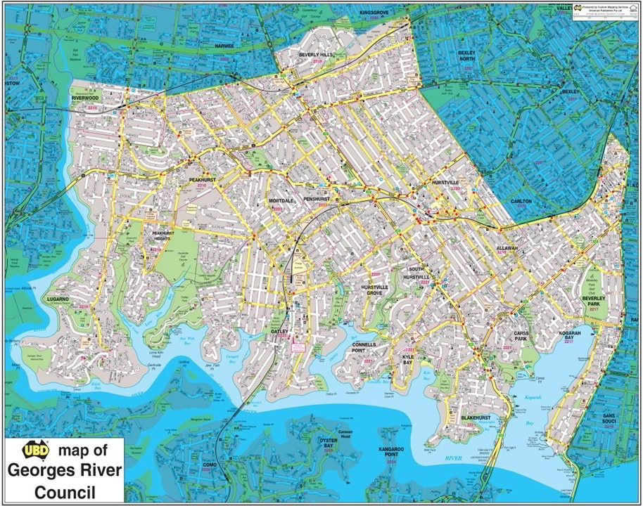 Georges River Council Local Government Area Map 1:15,000 (LGA)