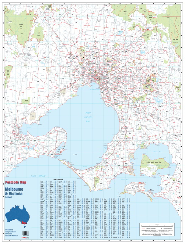 Victoria & Melbourne Postcode Map melbourne metro