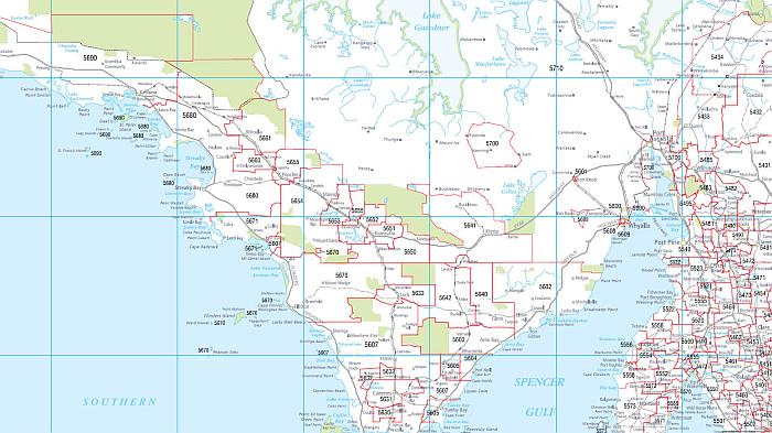 South Australia Adelaide Postcode Map Buy Postcode Map Of South - Vrogue